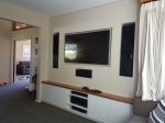 Entertainment Wall with Flush Mounted TV and Speak