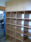 Shelving Unit with Cupboards above