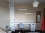 Bedroom Desk with Floating Shelves